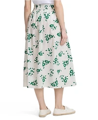 Lands' End Women's Poplin Pull On Midi Skirt