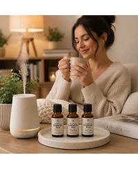 Pursonic Aromatherapy Mood & Ambiance Bundle: Essential Oils + Mist Spray for Stress Relief & Skin Harmony