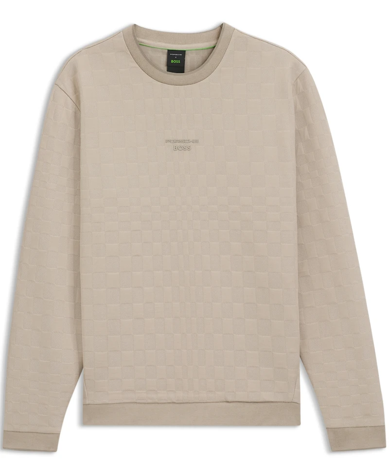 Boss by Hugo x Porsche Men's Regular-Fit Check Jacquard Sweatshirt