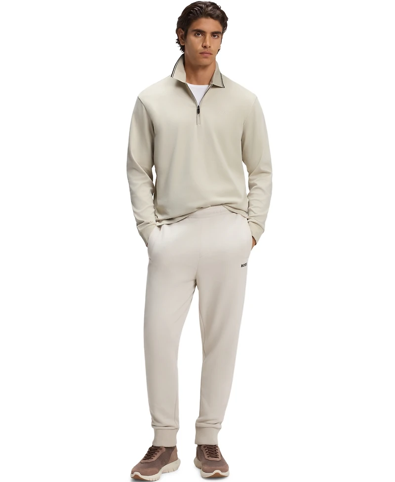 Boss by Hugo Boss Men's Interlock-Cotton Zip-Neck Polo Shirt