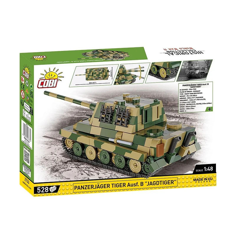 Cobi German World War Ii Historical Collection Panzerjager Tiger Ausf. B "Jagdtiger" 528-Piece Building Set, Ages 8+