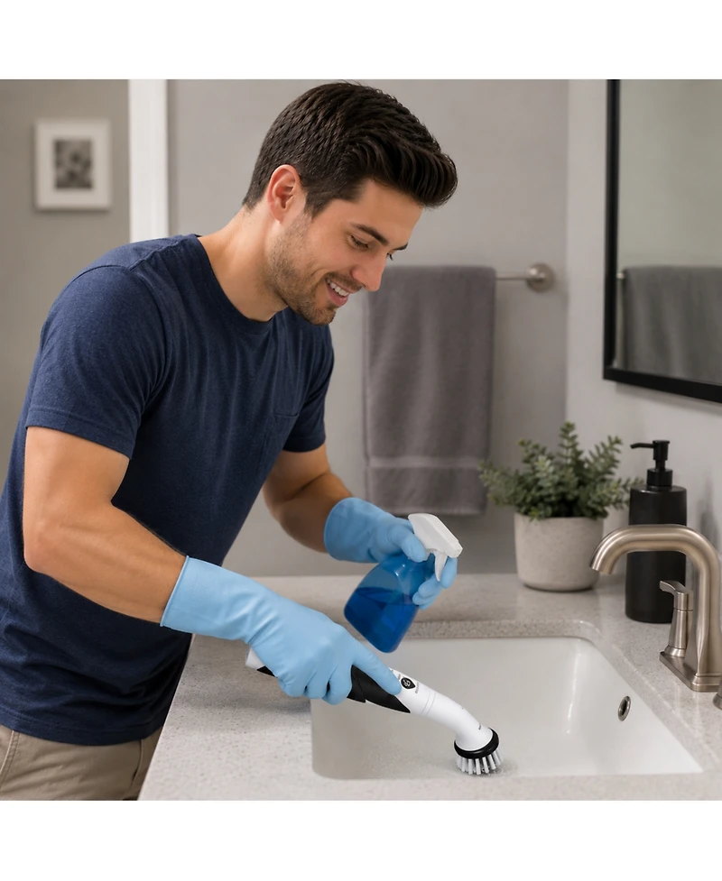 Pursonic Home Cleaning Power Bundle Cordless Power Scrubber Automatic Toilet Bowl Cleaner Tablets
