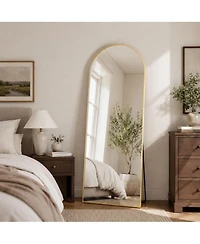 Phying 58 x 19 Inch Aluminum Alloy Frame Full Length Floor Mirror, Free Standing and Wall Mounted Dressing Vanity Mirror