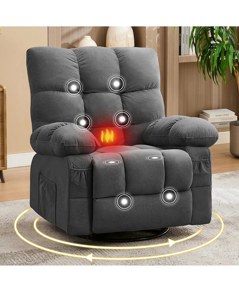 Boyel Living Massage Swivel Recliner Lift Chair with Vibration Massage and Heating for Elderly