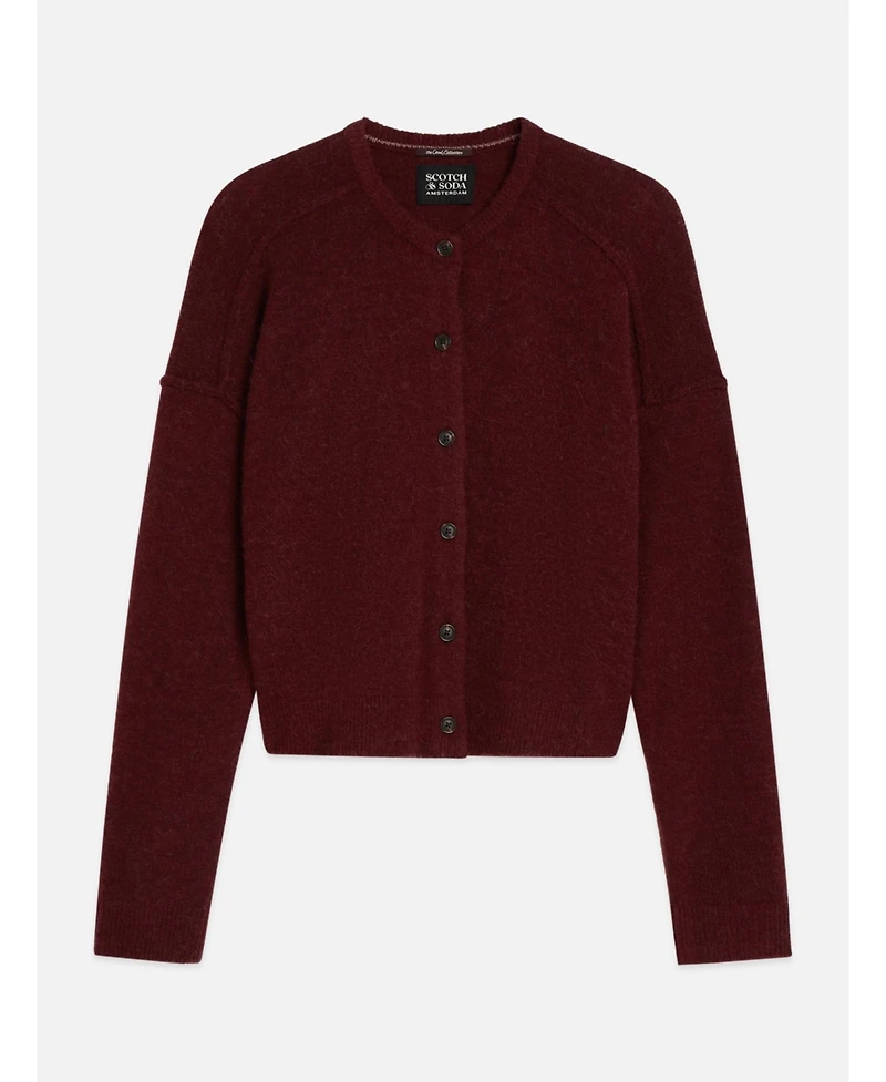 Scotch & Soda Women's Fuzzy Relaxed-Fit V-Neck Cardigan