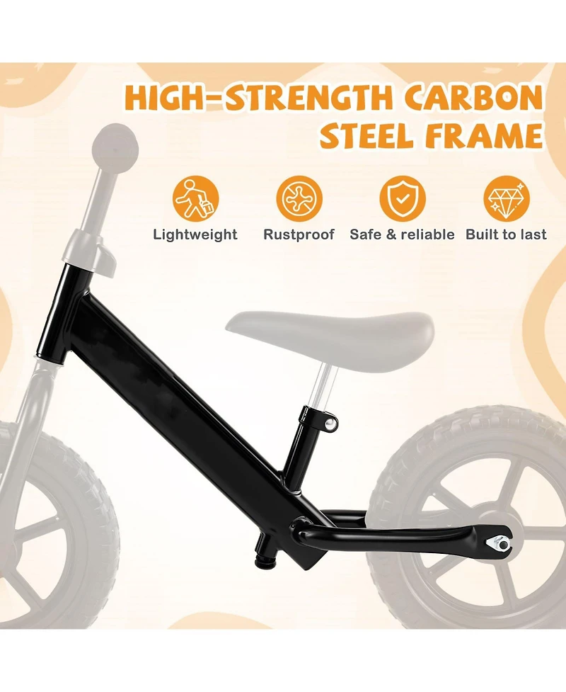 Mecale 33" Lightweight Adjustable Balance Bike, 55-lb Capacity, Ages 2-5
