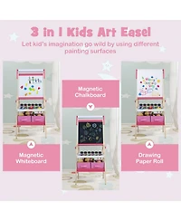 Gymax Ages 3+ Double-Sided Magnetic Easel
