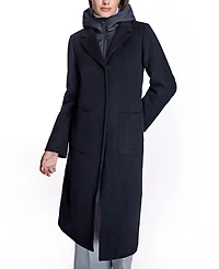 Julia & Stella By Maximilian Women's Cashmere Blend and Puffer Hooded Coat