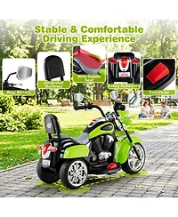 Gymax 6V Kids Ride-On Chopper Motorcycle, 36" x 19" x 25", 3-Wheel, Led Headlight, 66 Lb. Capacity, Ages 3+