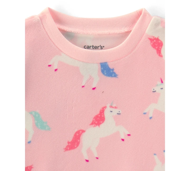 Carter's Toddler Girls' 2T-5T Unicorn Dreamplush Snug-Fit Top and Pants, 2-Piece Pajama Set