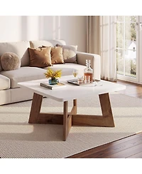 Tribesigns FarmhouseSide Table,Wooden End Table with Drawer, Rustic Nightstands