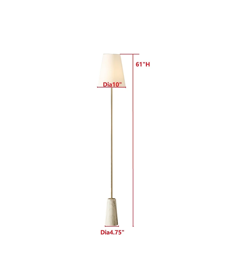 Kings Brand Furniture Modern 61-Inch Floor Lamp with Gold Frame for Living Room, Bedroom, Office, and Dining Room