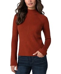 Liverpool Los Angeles Women's Long-Sleeve Turtleneck Mixed-Ribbed Sweater