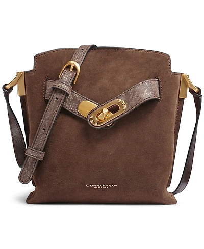 Donna Karan New York Bridgehampton Python Suede Small Crossbody Handbag