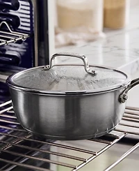 GreenPan Bobby Flay Stainless Steel 3.57 qt. Chef's Pan with Lid