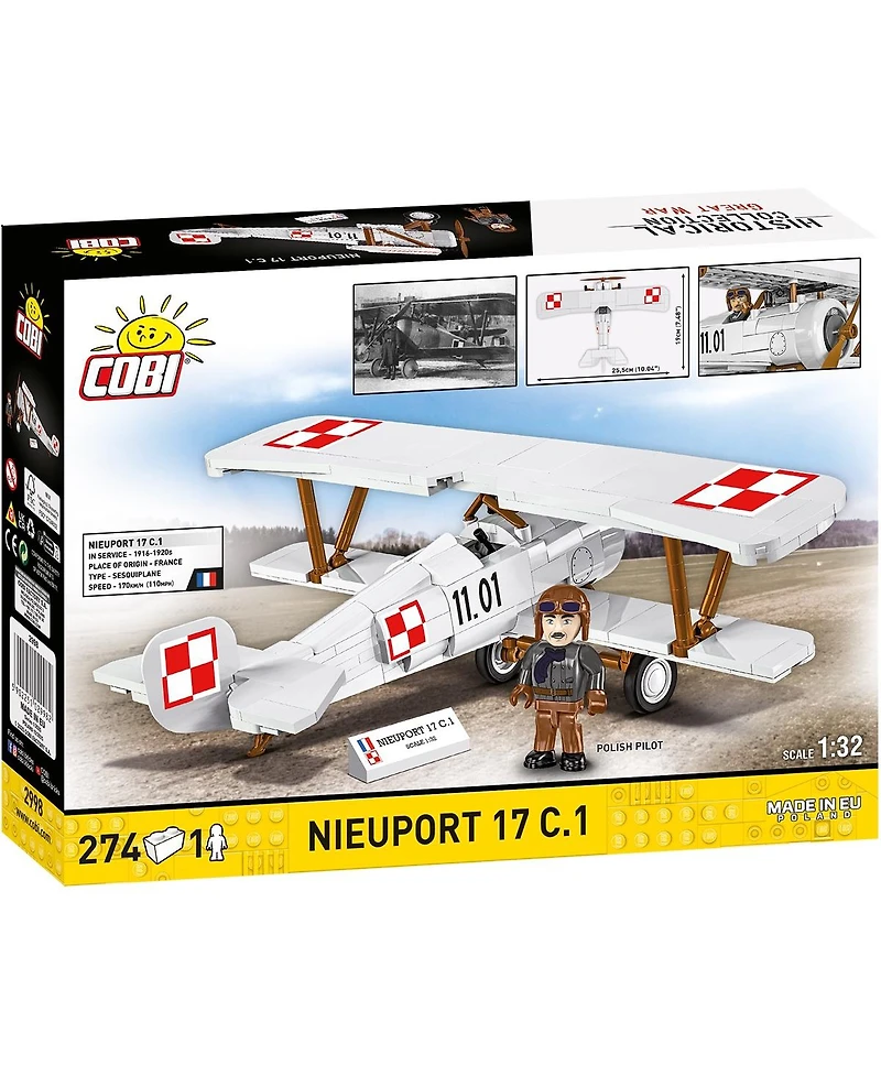 Cobi Historical Collection Great War Nieuport 17 C.1 274-Piece Building Set, Ages 9+