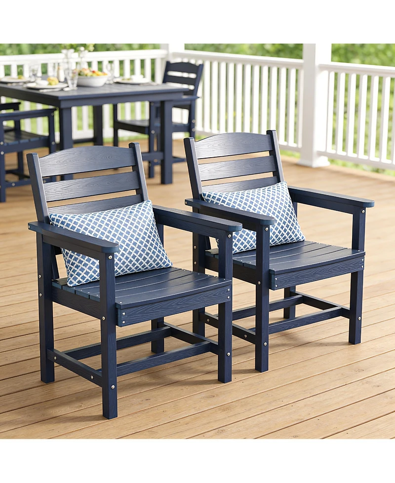 Hips All-Weather Outdoor Patio Dining Chair, Garden Backyard Armchair with Supportive Curved Backrest