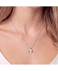 The Lovery Cz Fluted Single Heart Necklace Sterling Silver