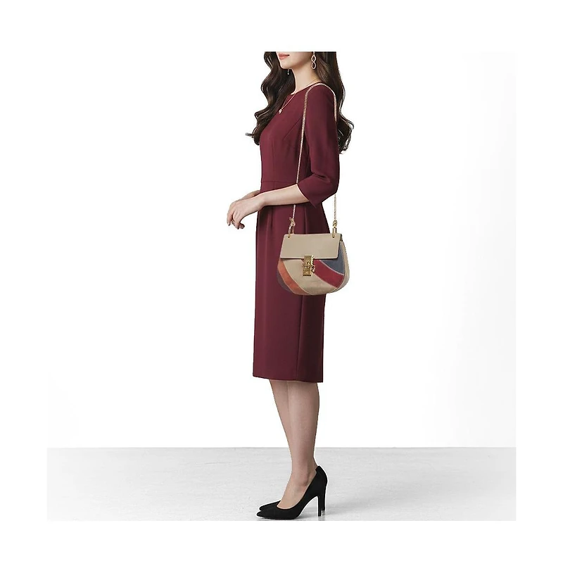Pre-Owned Chloe Women's Drew Patchwork Suede and Leather Shoulder Bag