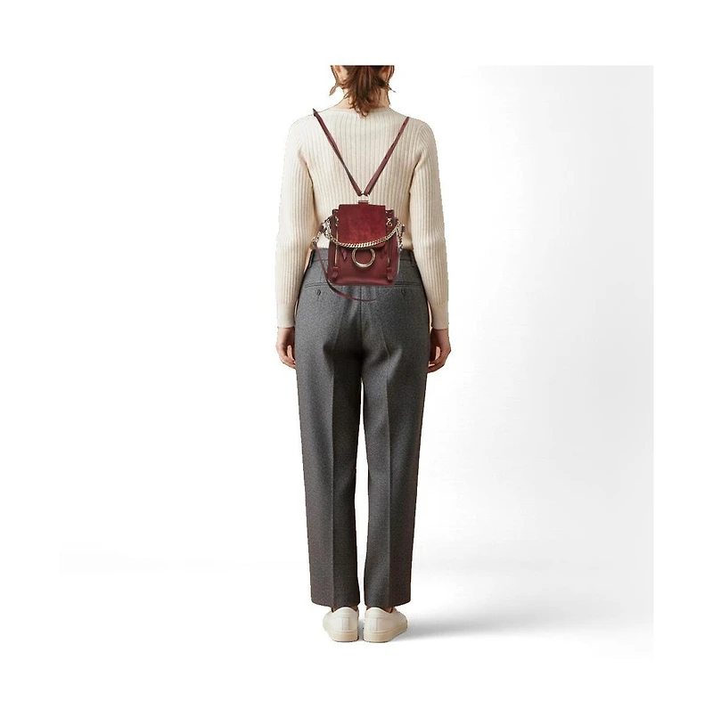 Pre-Owned Chloe Women's Faye Mini Leather and Suede Backpack