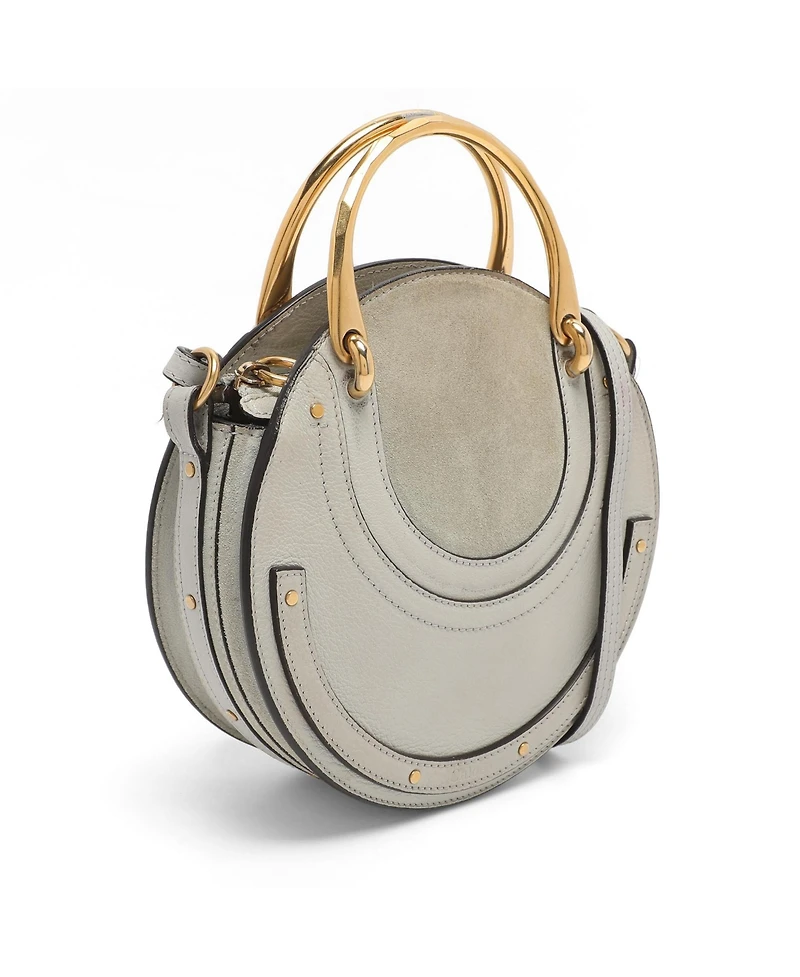 Pre-Owned Chloe Small Pixie Round Leather and Suede Crossbody Bag