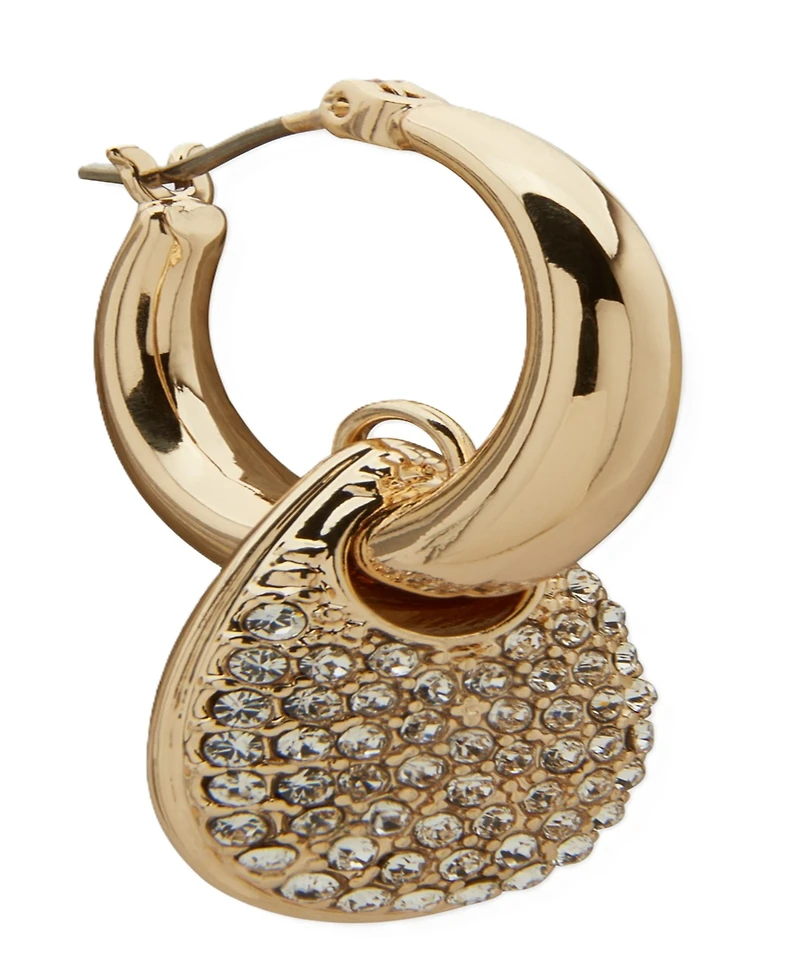 Dkny Puffy Charm Hoop Earrings