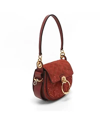 Pre-Owned Chloe Women's Tess Embroidered Suede and Leather Small Shoulder Bag
