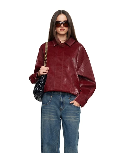 Lioness Women's Kenny Crocodile-Embossed Unlined Bomber