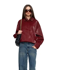Lioness Women's Kenny Crocodile-Embossed Unlined Bomber