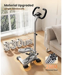 Fed Fitness Stepper with Handlebar, 330lb Capacity Twist Stair Stepper for Exercises for Leg Workout, Home Cardio Machine