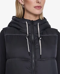 Andrew Marc Women's Kerr Horizontal Rail Quilted Matte Shell Puffer Vest