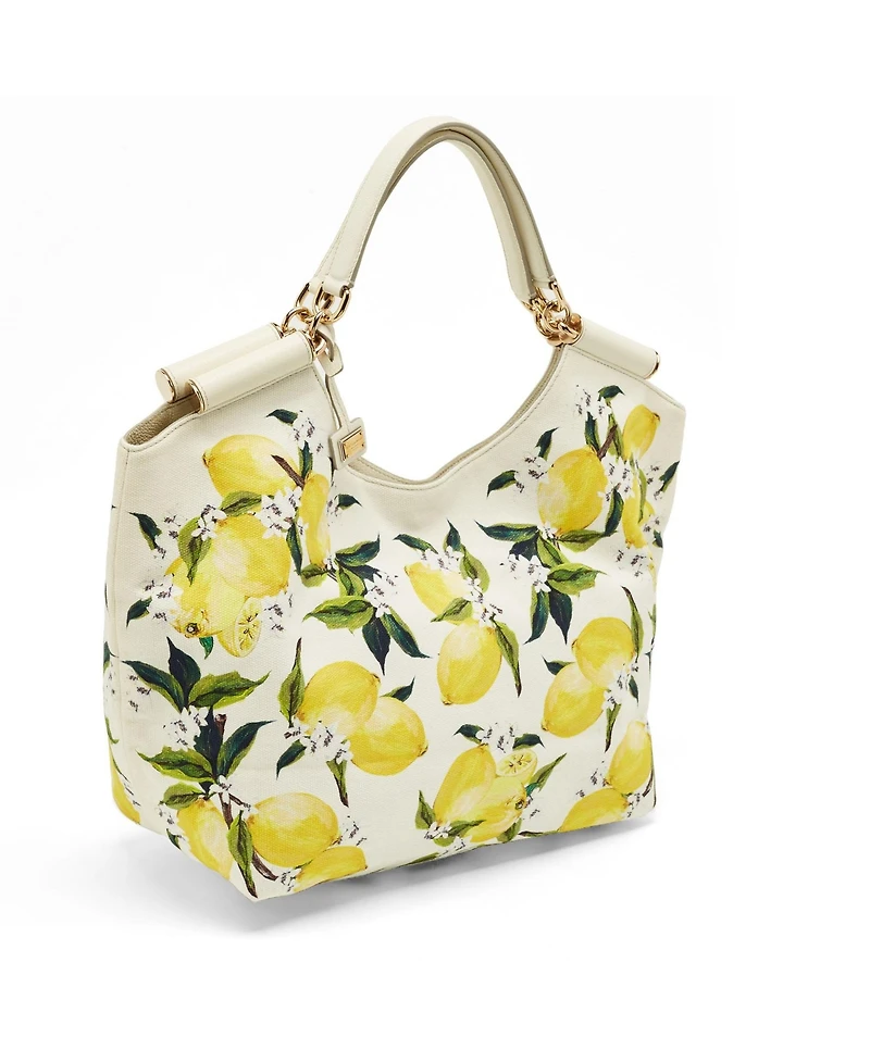 Pre-Owned Dolce & Gabbana Women's Print Canvas and Leather Tote Bag