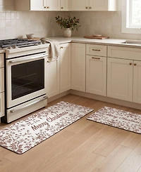 Laura Ashley Amberley Merry Christmas Non-Slip 2-Piece Kitchen Mat