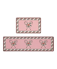 Laura Ashley Candy Cane Non Slip Kitchen Mats
