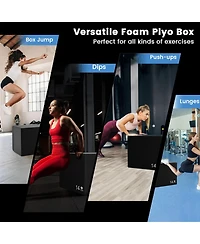 Glintex Foam Plyo Box, 3 Heights in One, 16 x 14 x 12 in, Holds 220 lbs