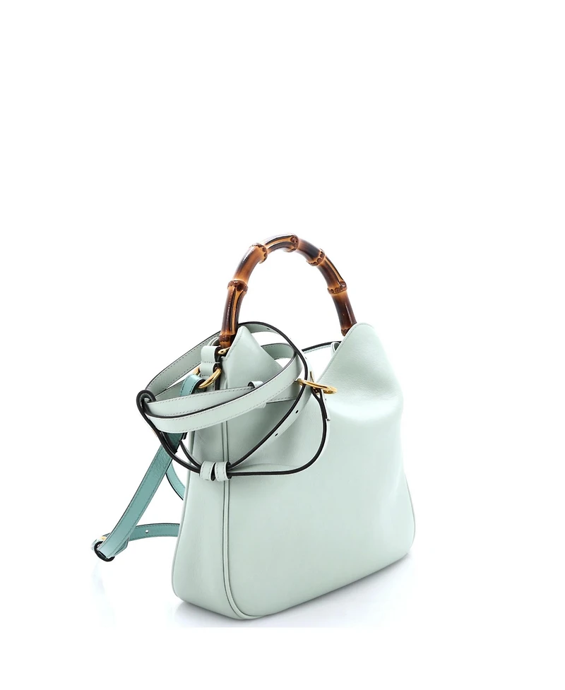 Pre-Owned Gucci Medium Diana Nm Bamboo Shoulder Bag Leather
