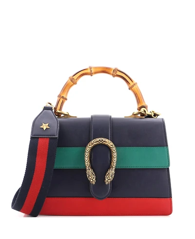 Pre-Owned Gucci Medium Dionysus Bamboo Top Handle Bag Colorblock Leather