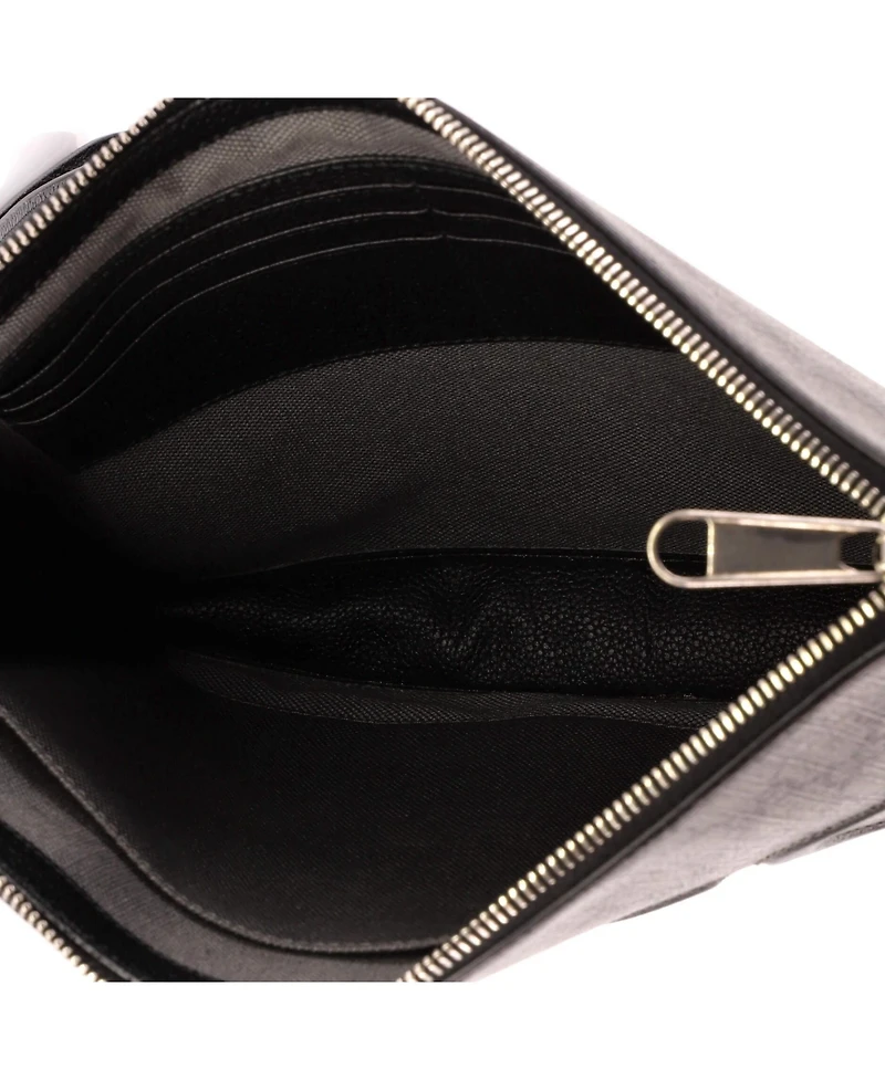 Pre-Owned Gucci Logo Wristlet Zip Pouch Gg Coated Canvas