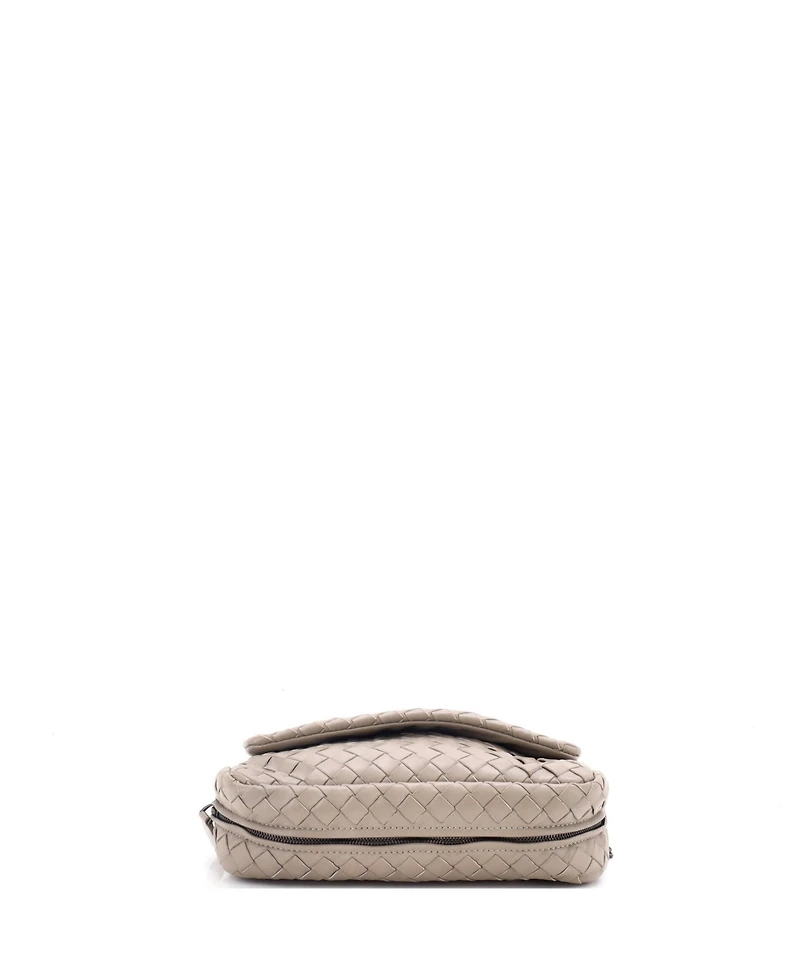 Pre-Owned Bottega Veneta Small Expandable Chain Crossbody Bag Intrecciato Nappa