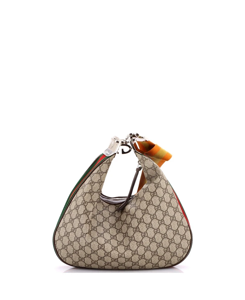 Pre-Owned Gucci Medium Attache Shoulder Bag Gg Coated Canvas
