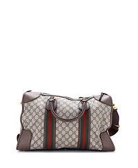 Pre-Owned Gucci Medium Neo Vintage Web Duffle Bag Gg Coated Canvas