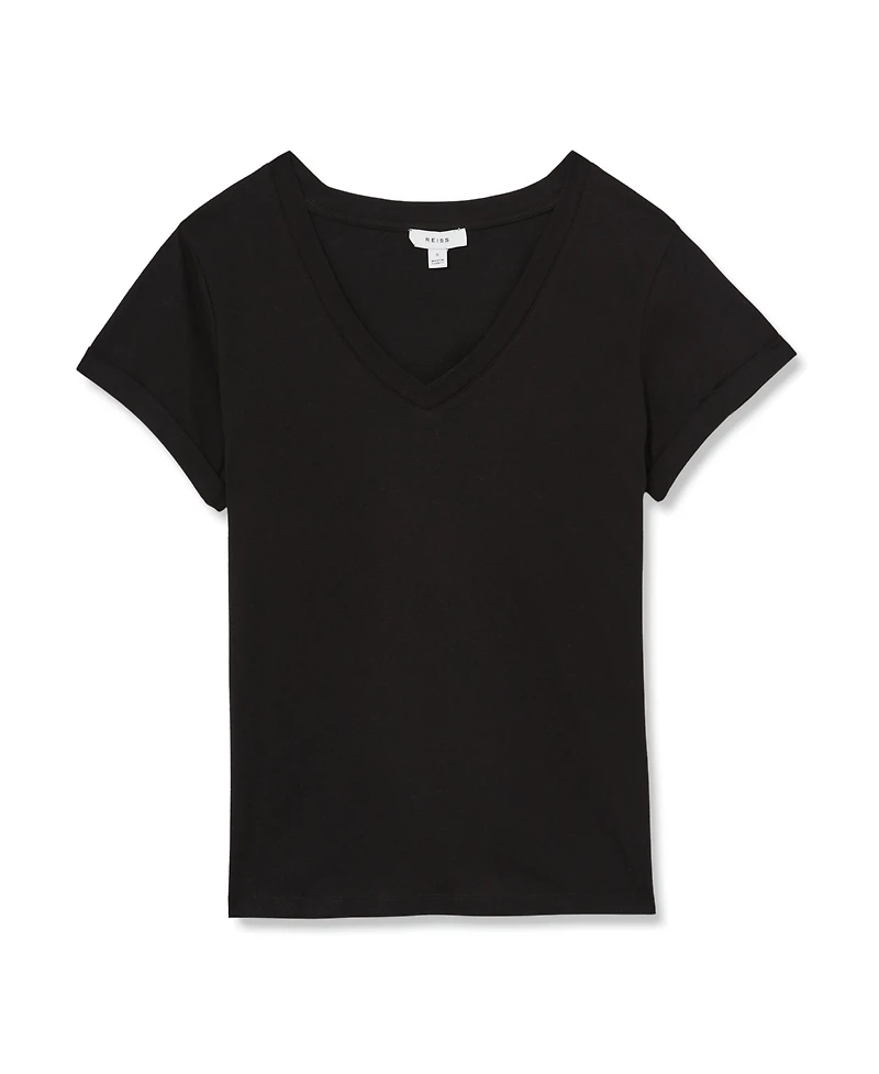 Reiss Women's Luana Cotton-Jersey V-Neck T-Shirt