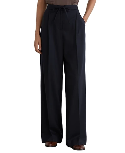 Reiss Women's Solene Wool-Blend Drawstring Wide-Leg Suit Trousers