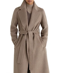 Reiss Women's Thea Wool-Blend Double-Breasted Blind-Seam Coat with Cashmere