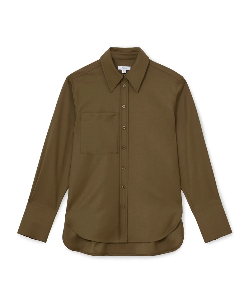 Reiss Women's Adie Wool-Blend Long-Sleeve Shirt