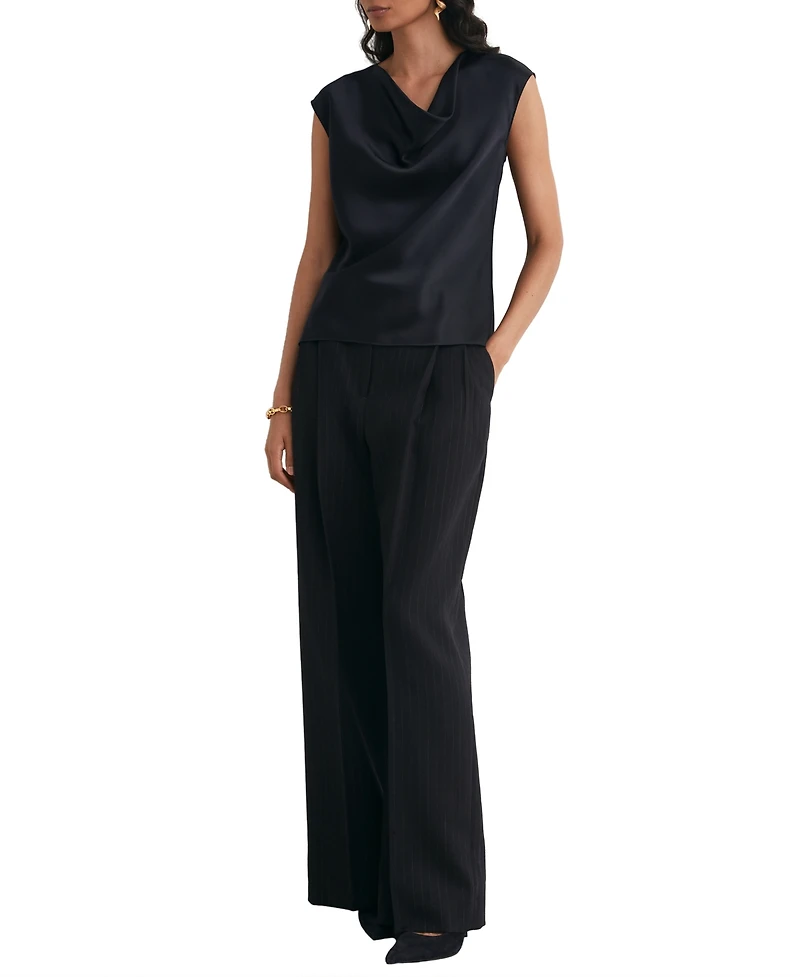 Reiss Women's Cate Silk Cowl Neck Sleeveless Top