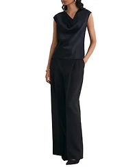 Reiss Women's Cate Silk Cowl Neck Sleeveless Top