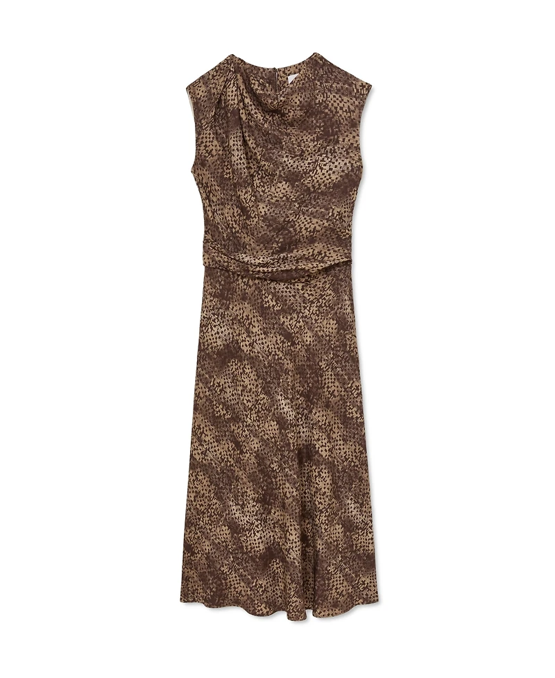 Reiss Women's Camie Draped-Detail Printed Midi Dress