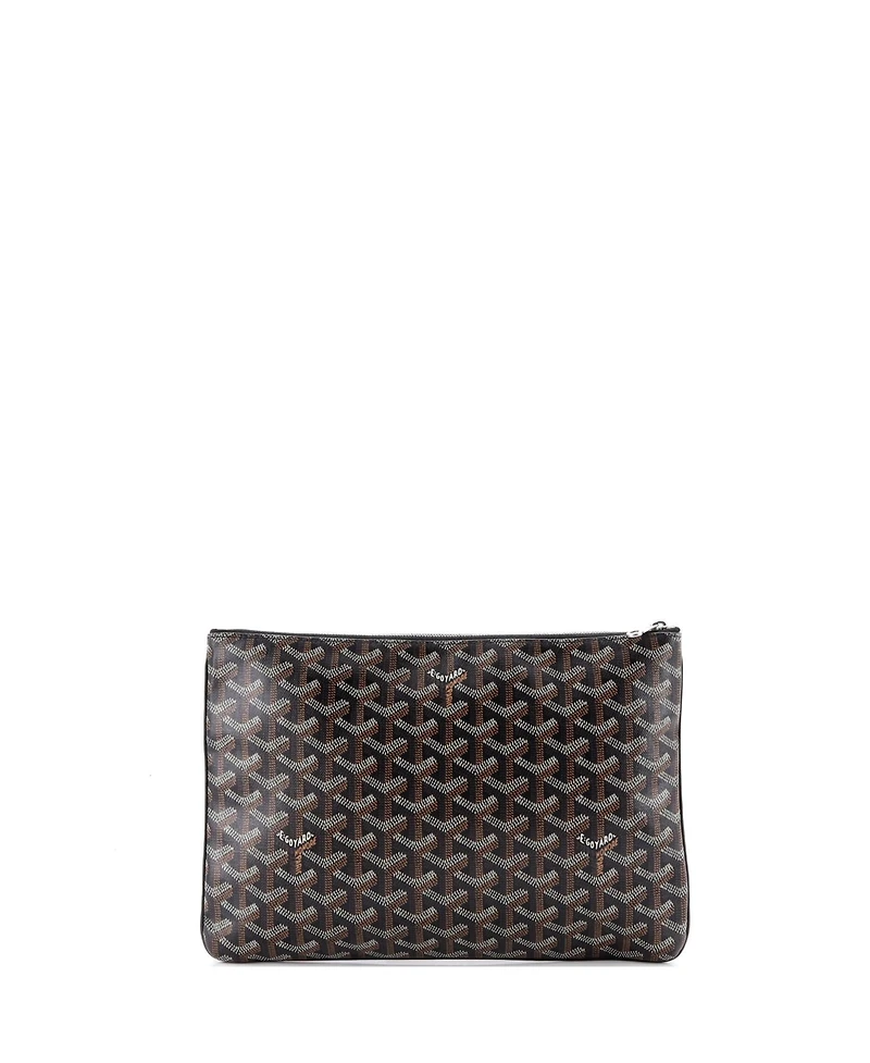 Pre-Owned Goyard Mm Senat Zip Pouch Coated Canvas