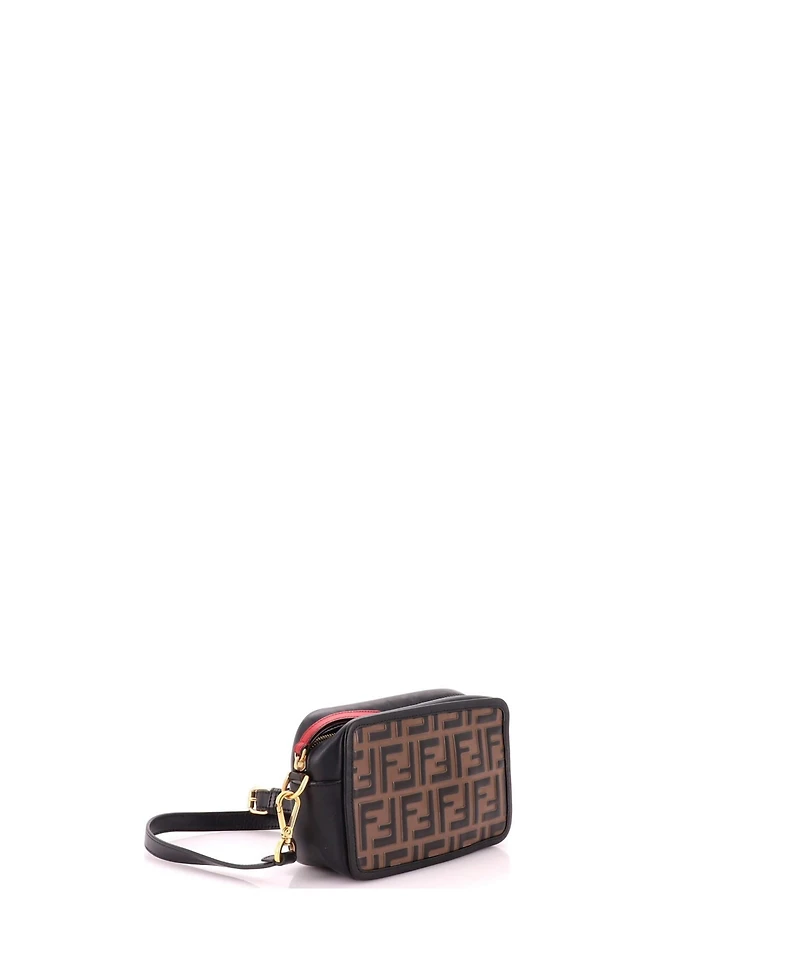Pre-Owned Fendi Small Camera Bag Zucca Embossed Leather